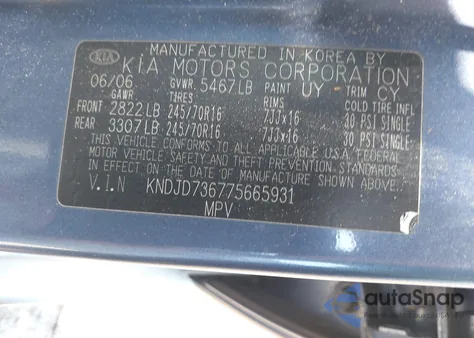 2007 Kia Sorento Ex из США, поврежденный, VIN KNDJD736775665931